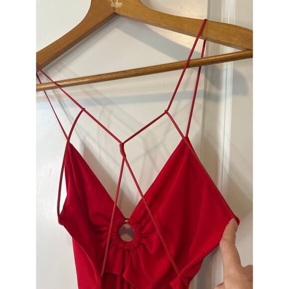 Musier Paris Red Iraklia Strappy Backless Midi Dress Women’s Size 6 / FR 38 - Picture 10 of 12